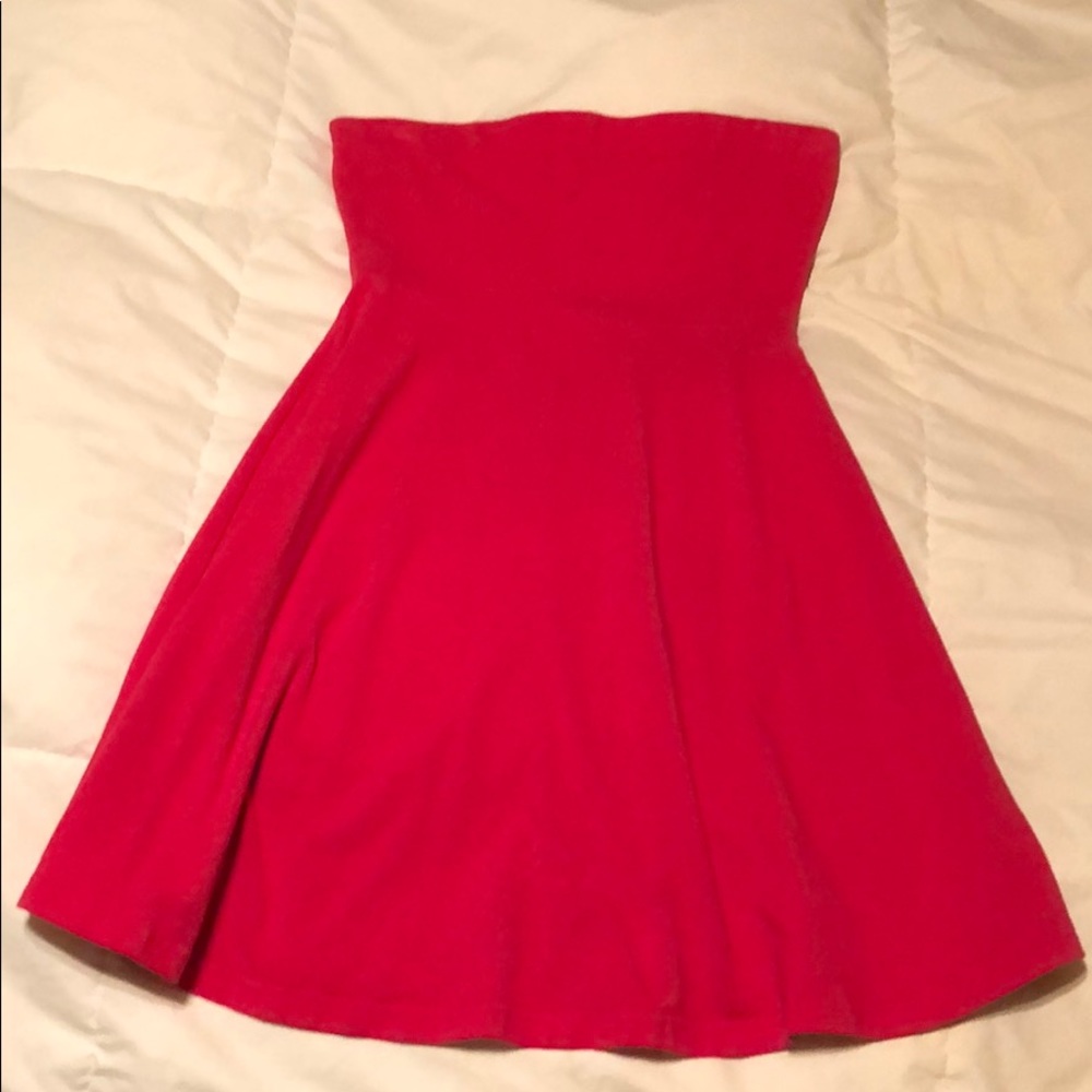 Express pink peplum mini tube dress
